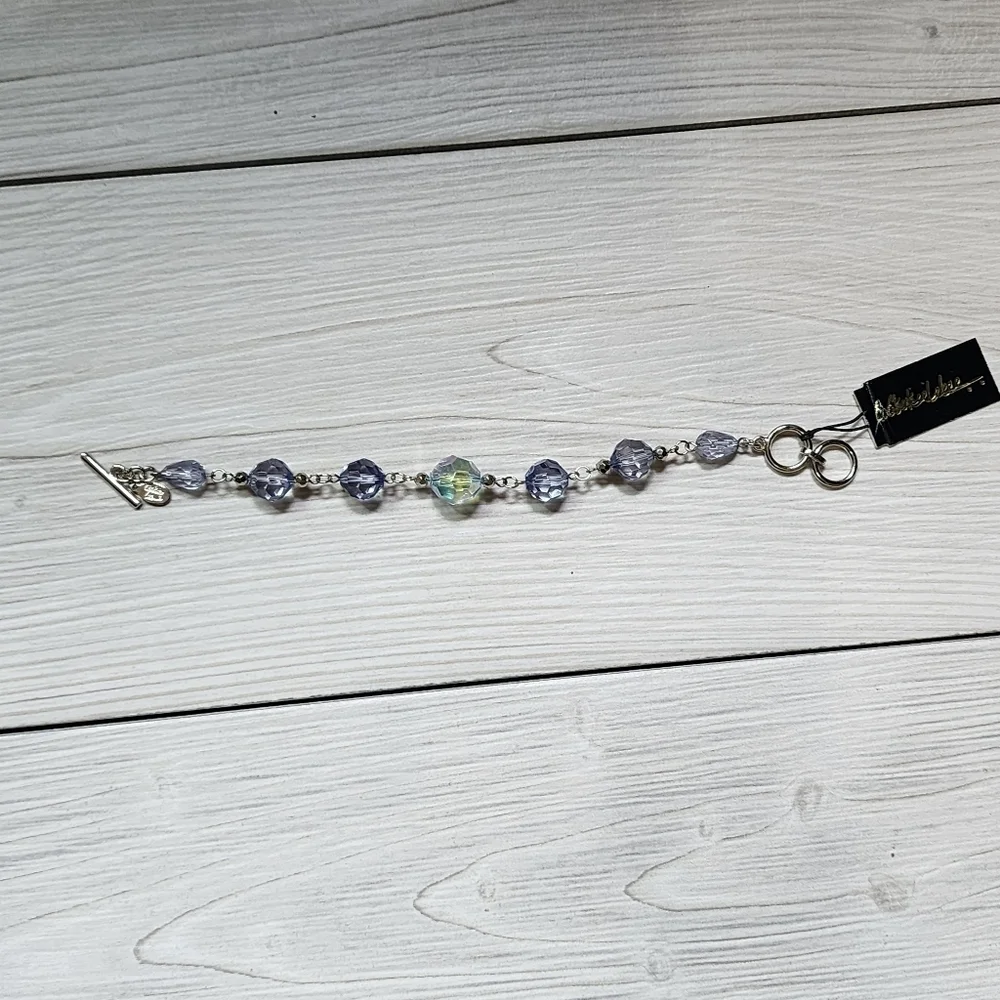 Cookie Lee Elegant Silver and Blue Bead Bracelet #25574 NWT - Picture 10 of 12